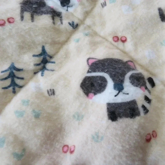 Flannel Rag Quilt With Batting 43 x 43 Forest Animals - Picture 6 of 11